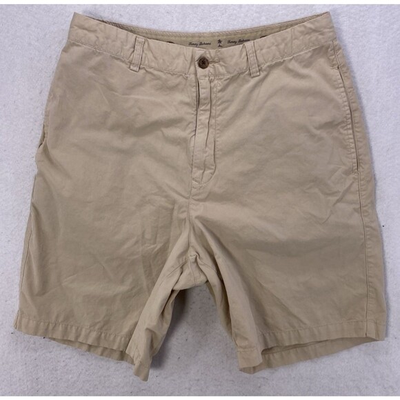 Tommy Bahama Mens Shorts 32 Khaki Tan Beige Chino Flat Front Casual Golf  9" - Picture 1 of 10